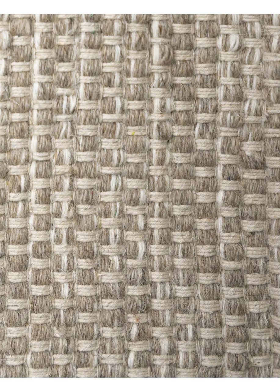 Tapete Tejido Beige con Trama de Canasta Jaspeada - Vista alternativa