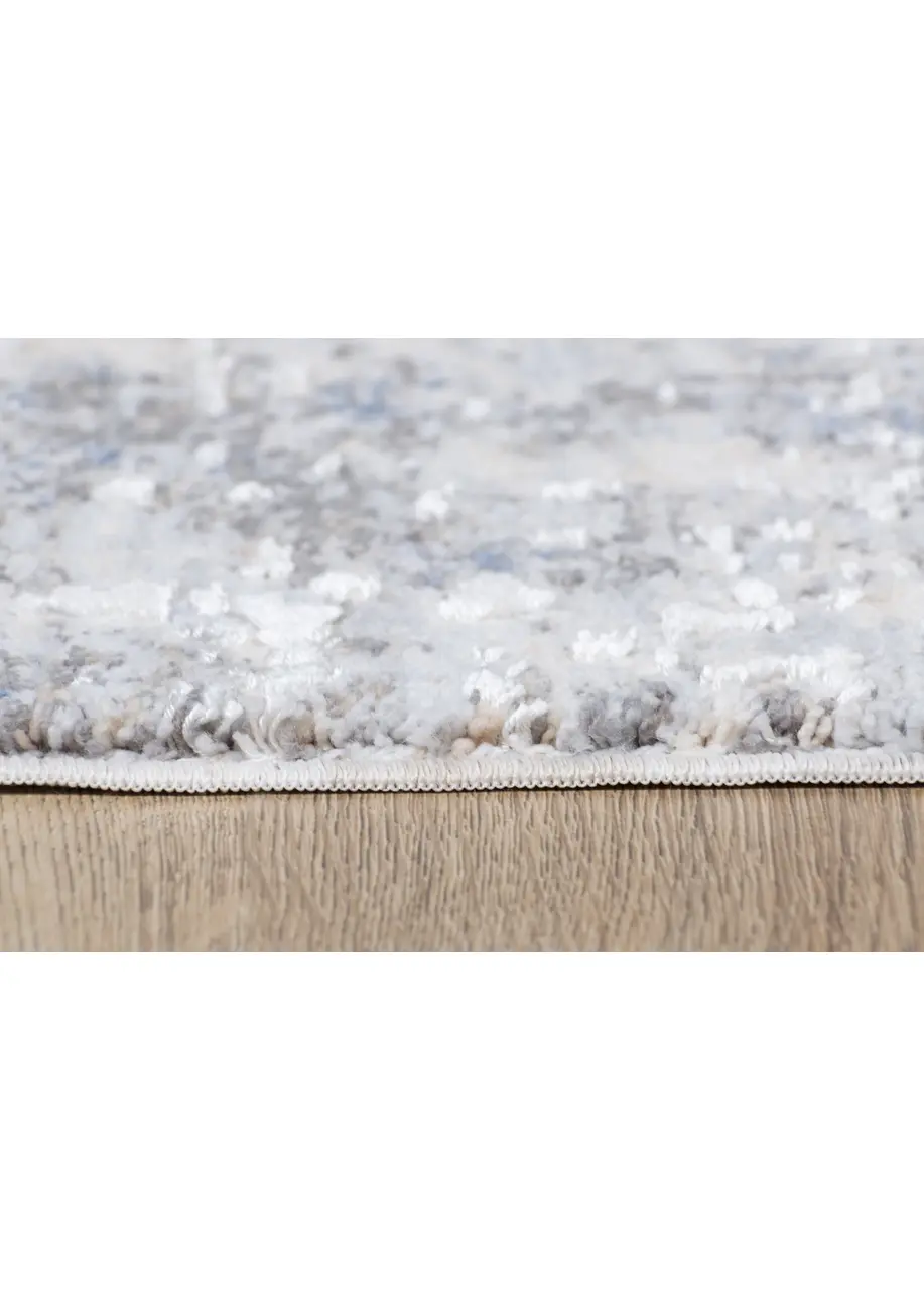 Tapete Vintage Beige con Rayado Cruzado en Gris y Azul