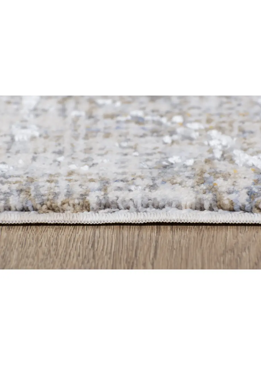 Tapete Abstracto Beige con Remolino Pintado en Crema