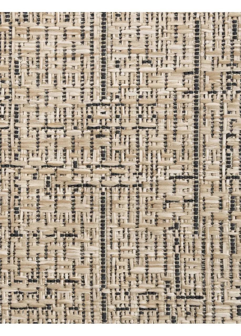 Tapete Texturizado Beige con Trama Cruzada en Negro