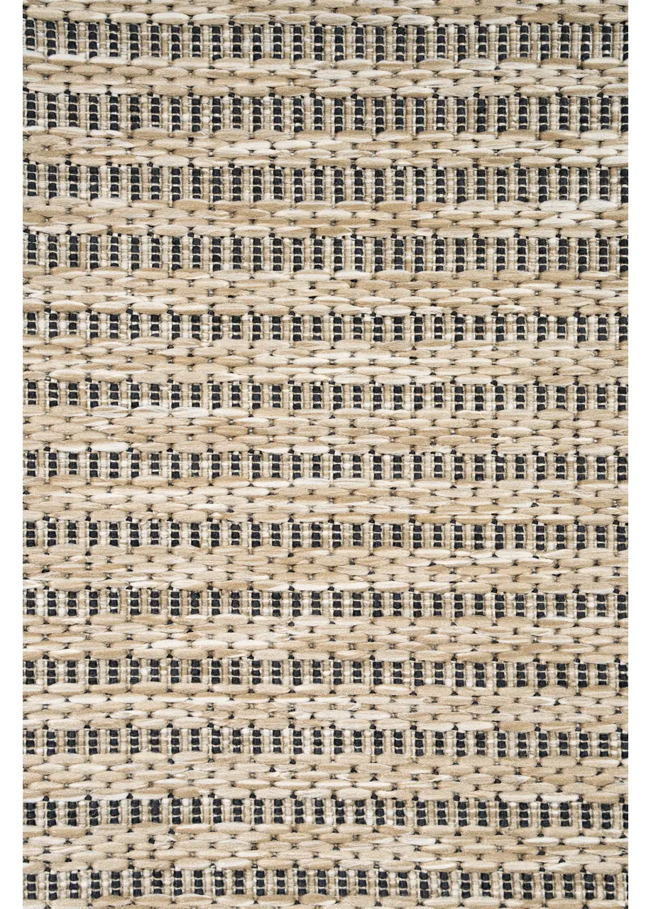 Tapete Moderno Beige con Bloques de Rayas Diagonales en Negro