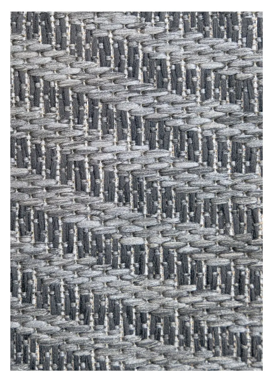 Tapete Geométrico Gris Azulado con Arcos Acanalados