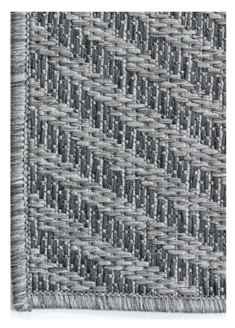 Tapete Geométrico Gris Azulado con Arcos Acanalados