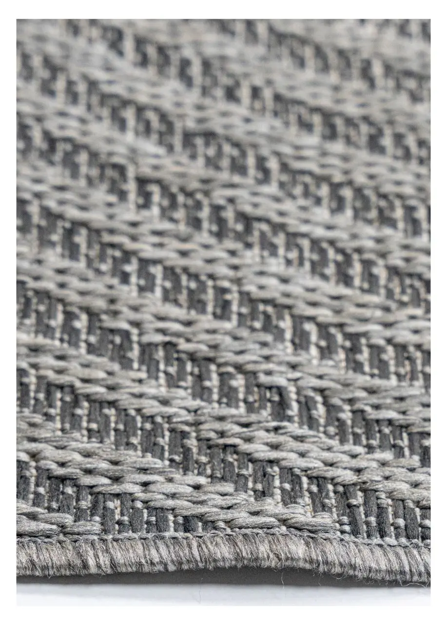 Tapete Geométrico Gris Azulado con Arcos Acanalados