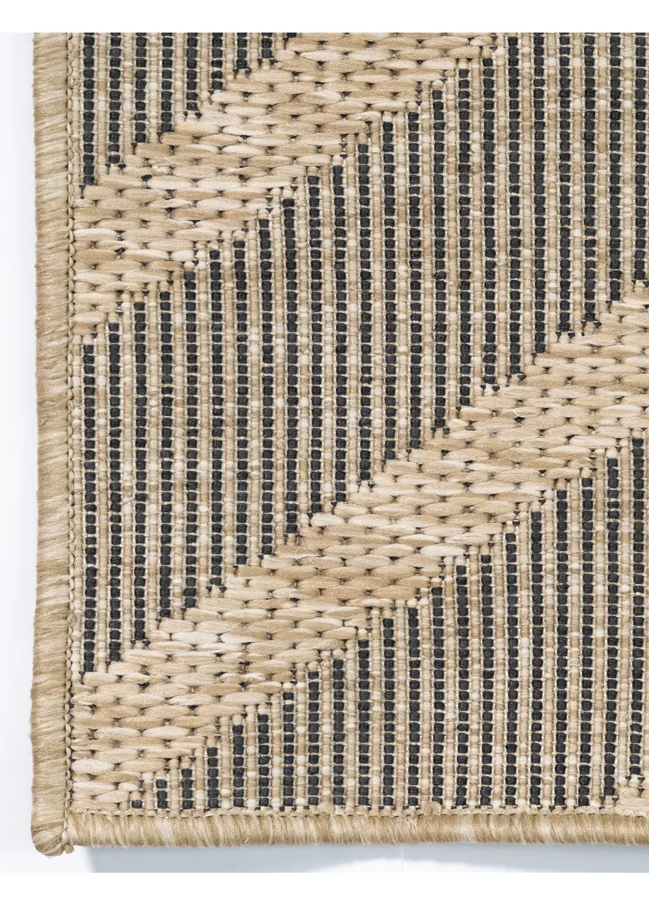 Tapete Moderno Gris con Enrejado Diagonal en Beige