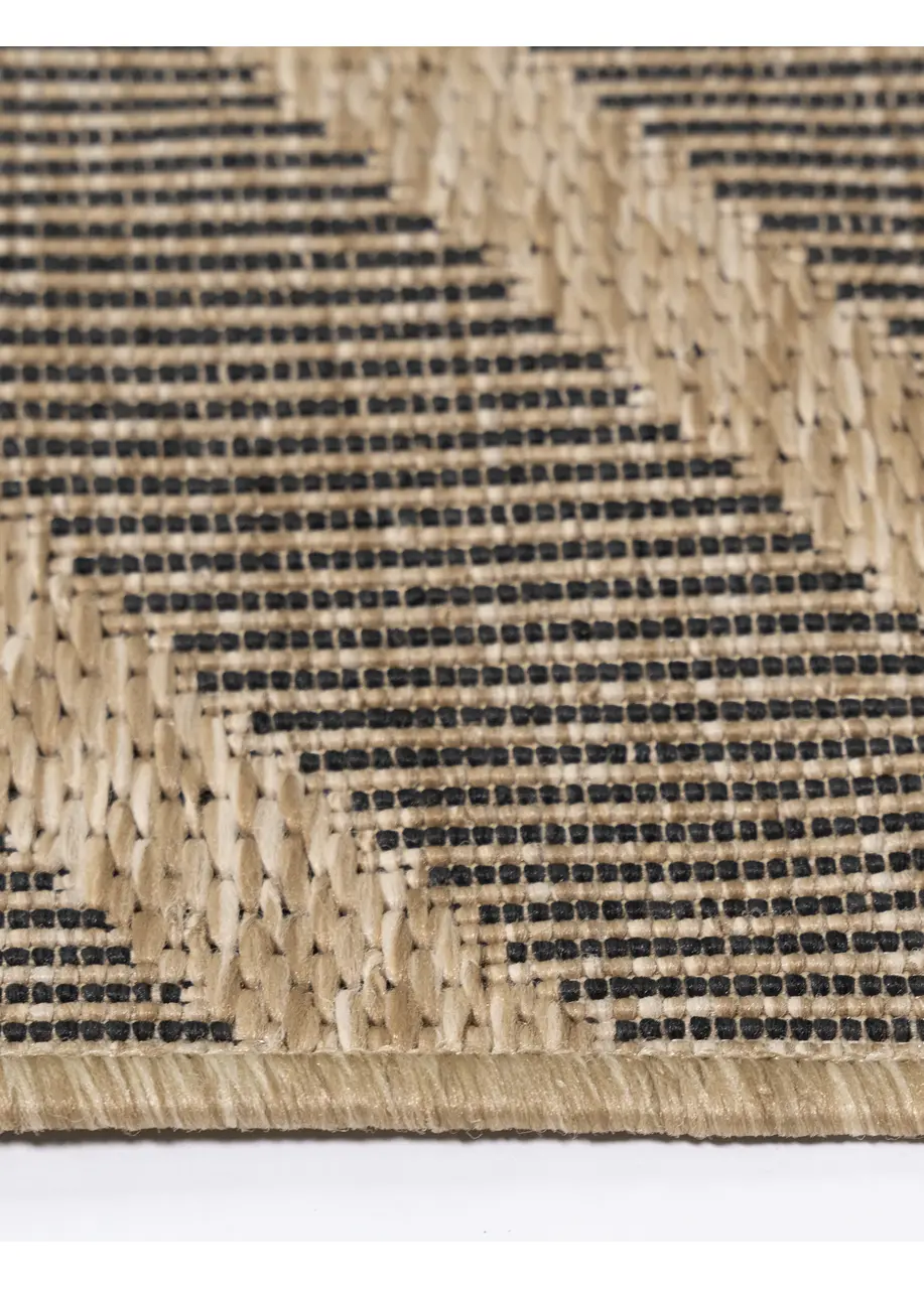 Tapete Moderno Gris con Enrejado Diagonal en Beige