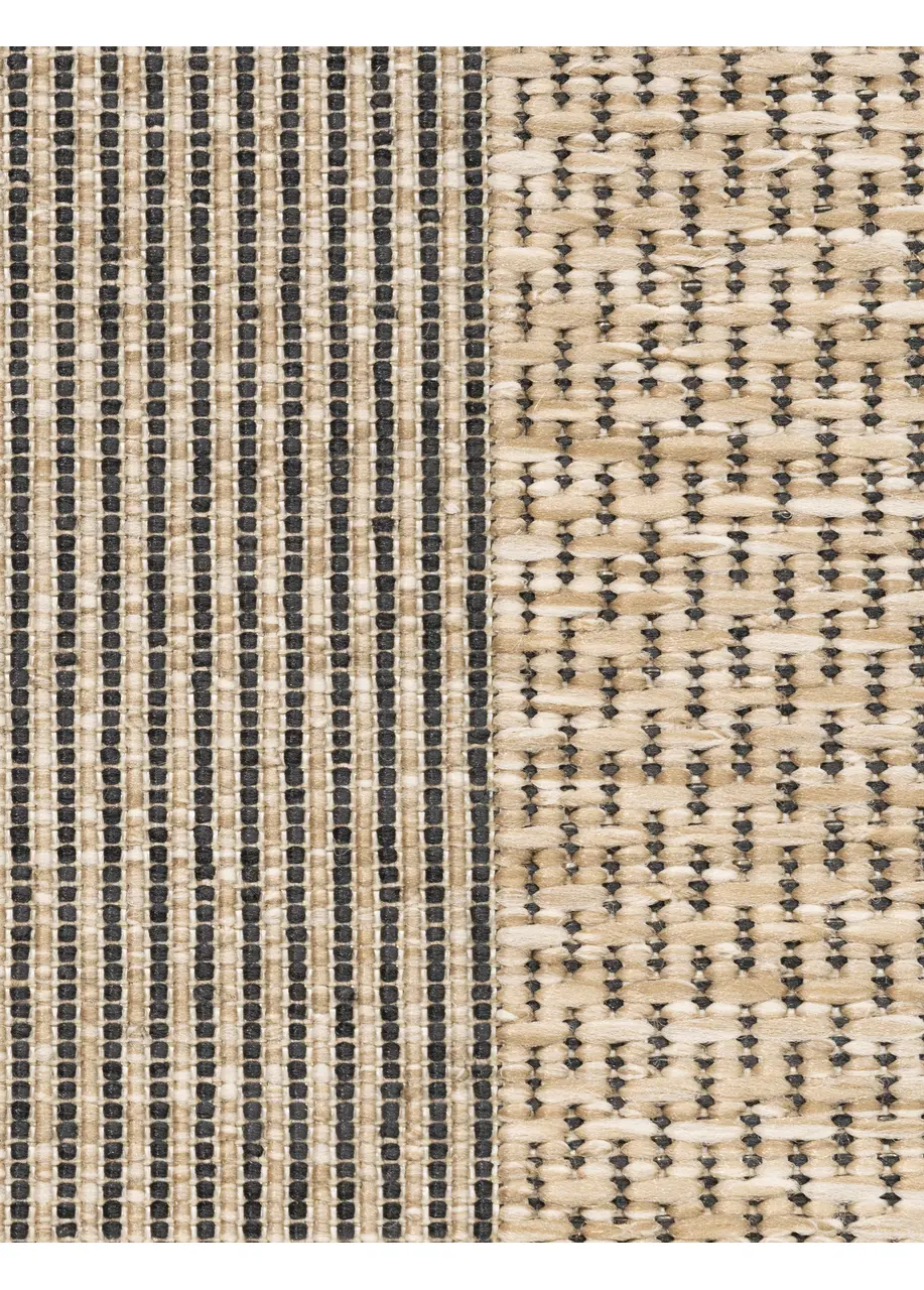 Tapete Moderno Beige con Franjas Horizontales en Gris