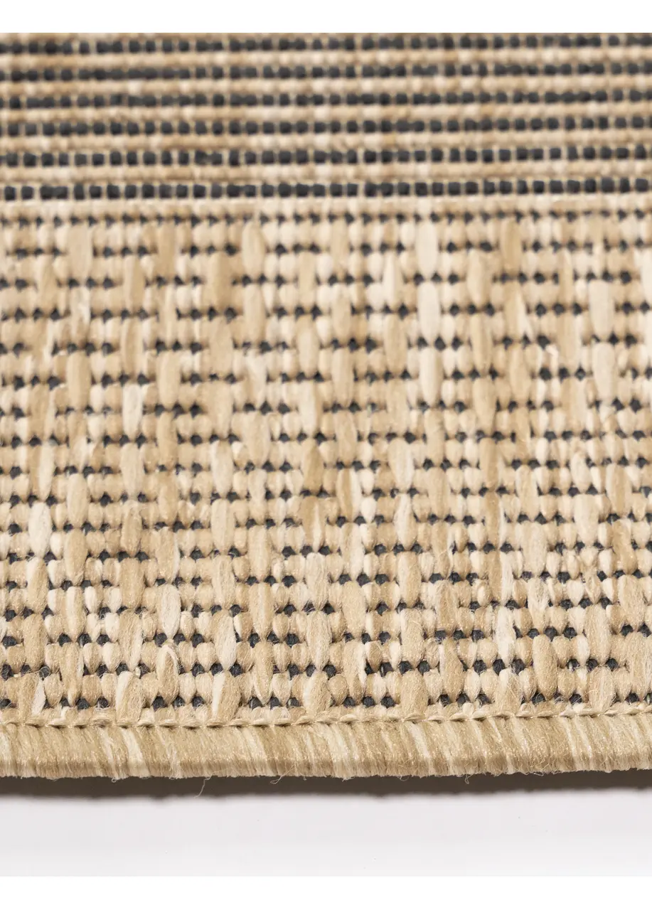 Tapete Moderno Beige con Franjas Horizontales en Gris
