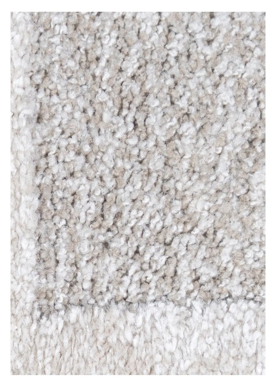 Tapete Geométrico Beige con Círculos y Medios Círculos