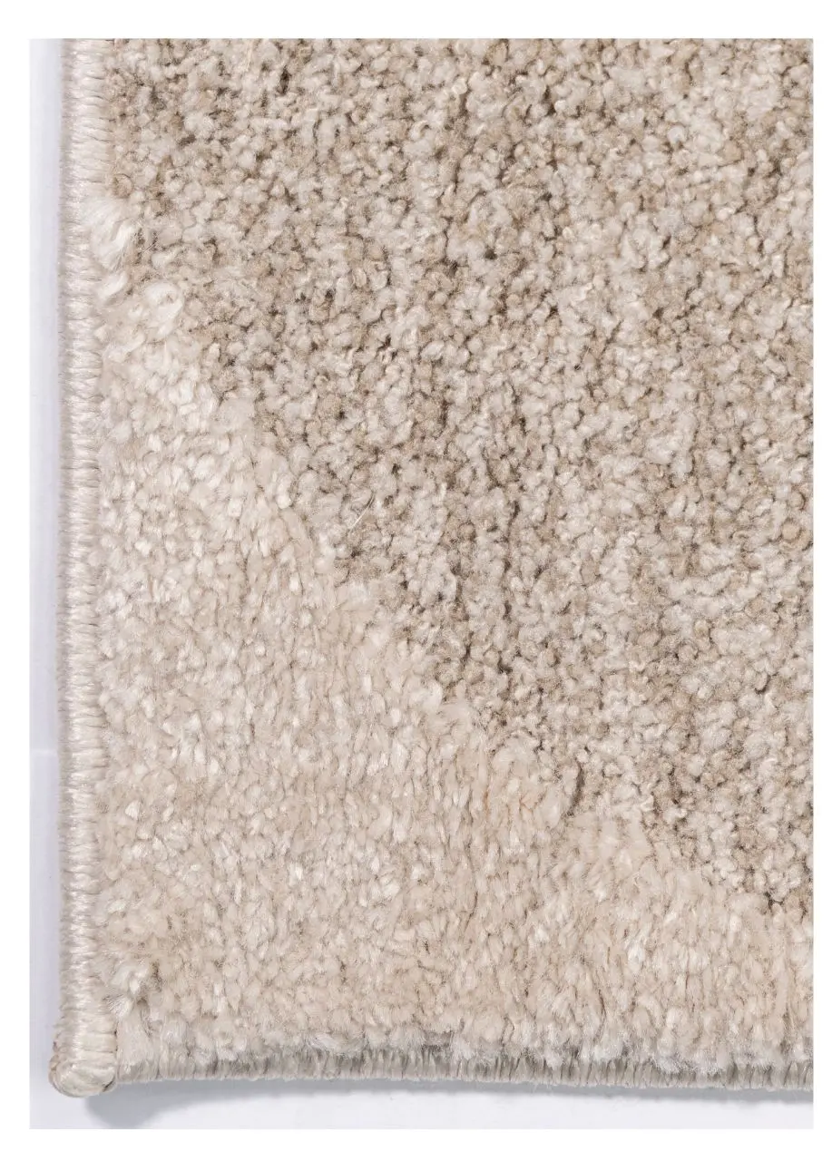 Tapete Geométrico Beige con Círculos y Medios Círculos