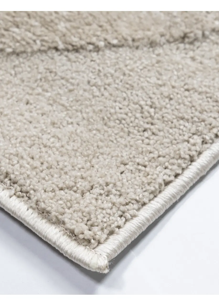 Tapete Texturizado Beige con Medios Círculos en Relieve