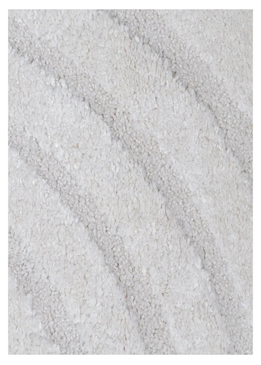 Tapete Geométrico Blanco con Nudo Entrelazado en Relieve