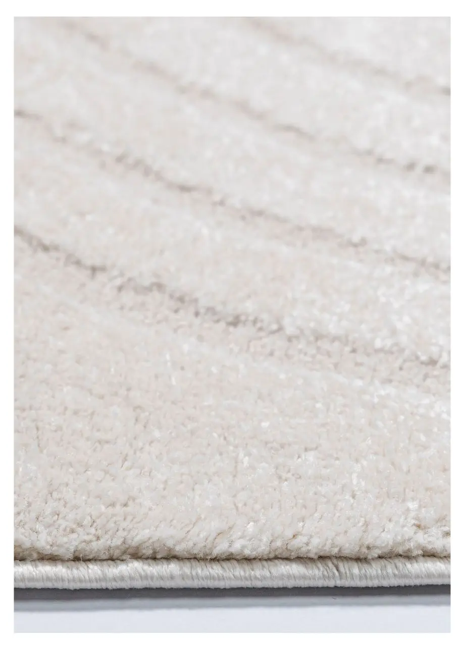 Tapete Geométrico Blanco con Nudo Entrelazado en Relieve