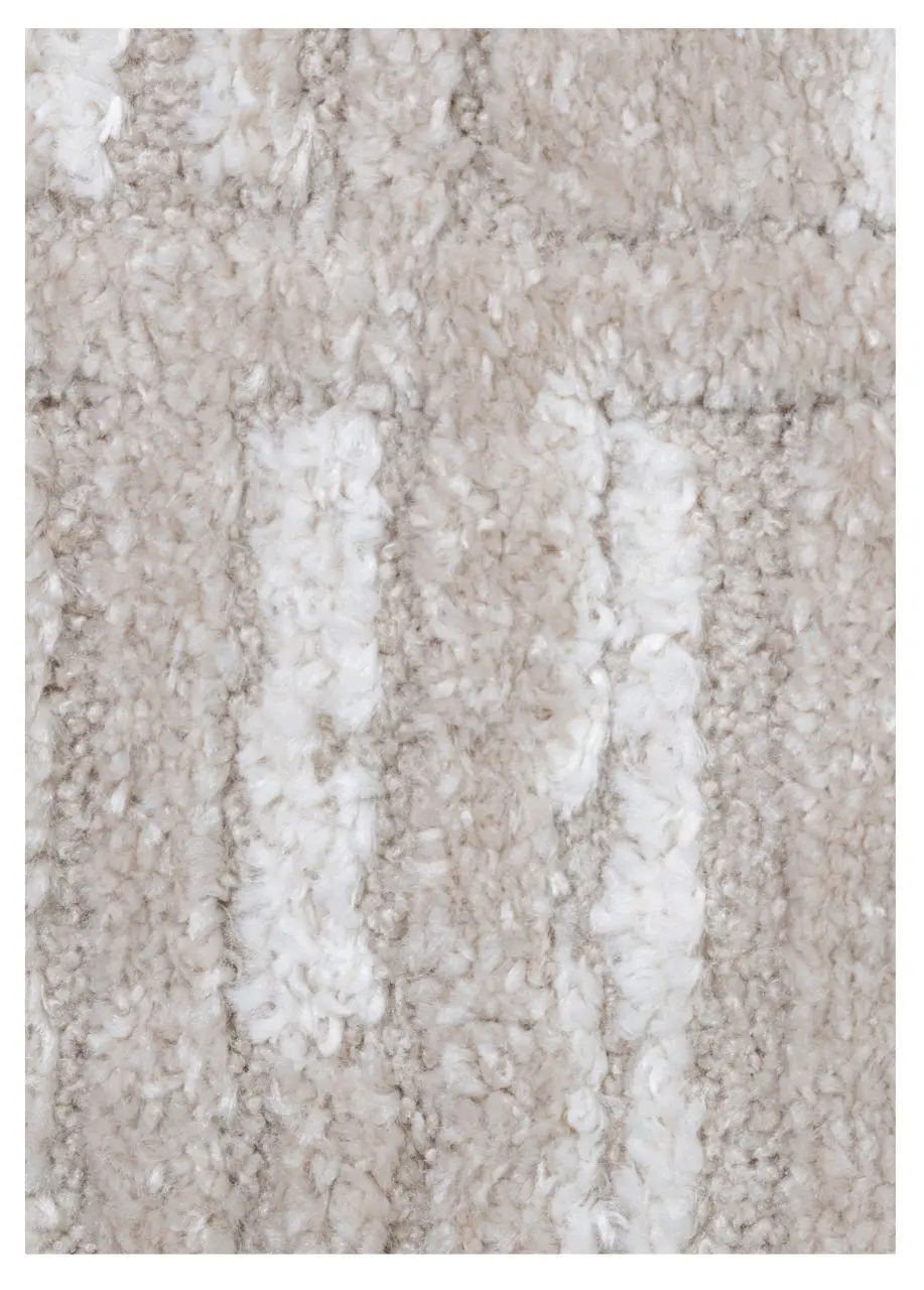Tapete Geométrico Beige con Retícula de Sillares