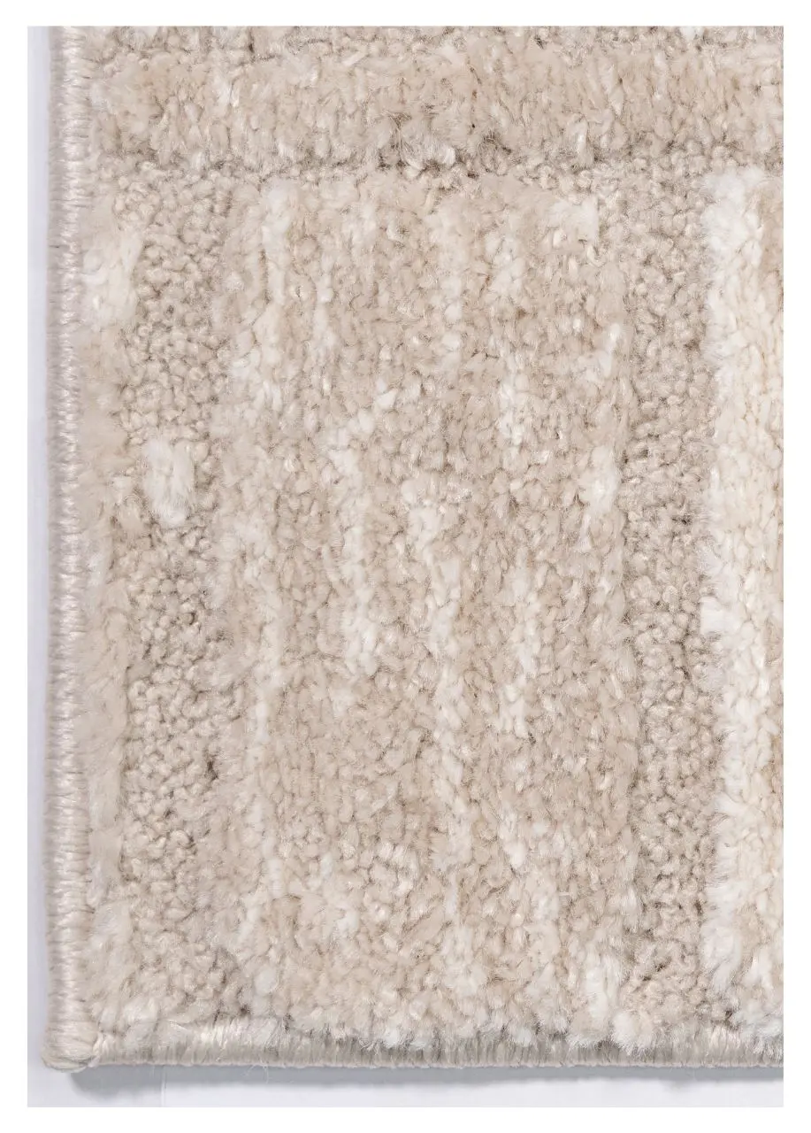 Tapete Geométrico Beige con Retícula de Sillares