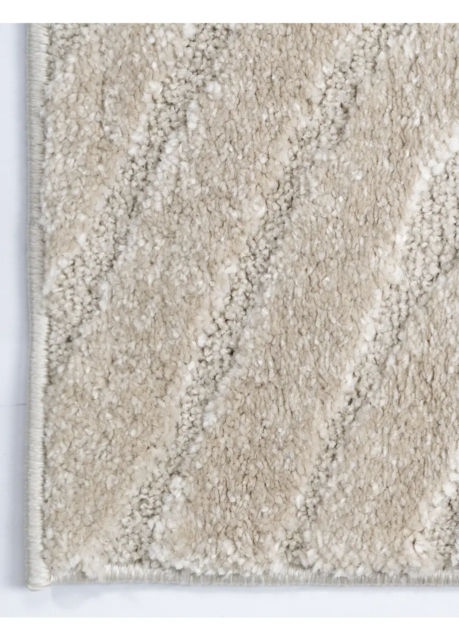 Tapete Texturizado Beige con Líneas Onduladas en Relieve