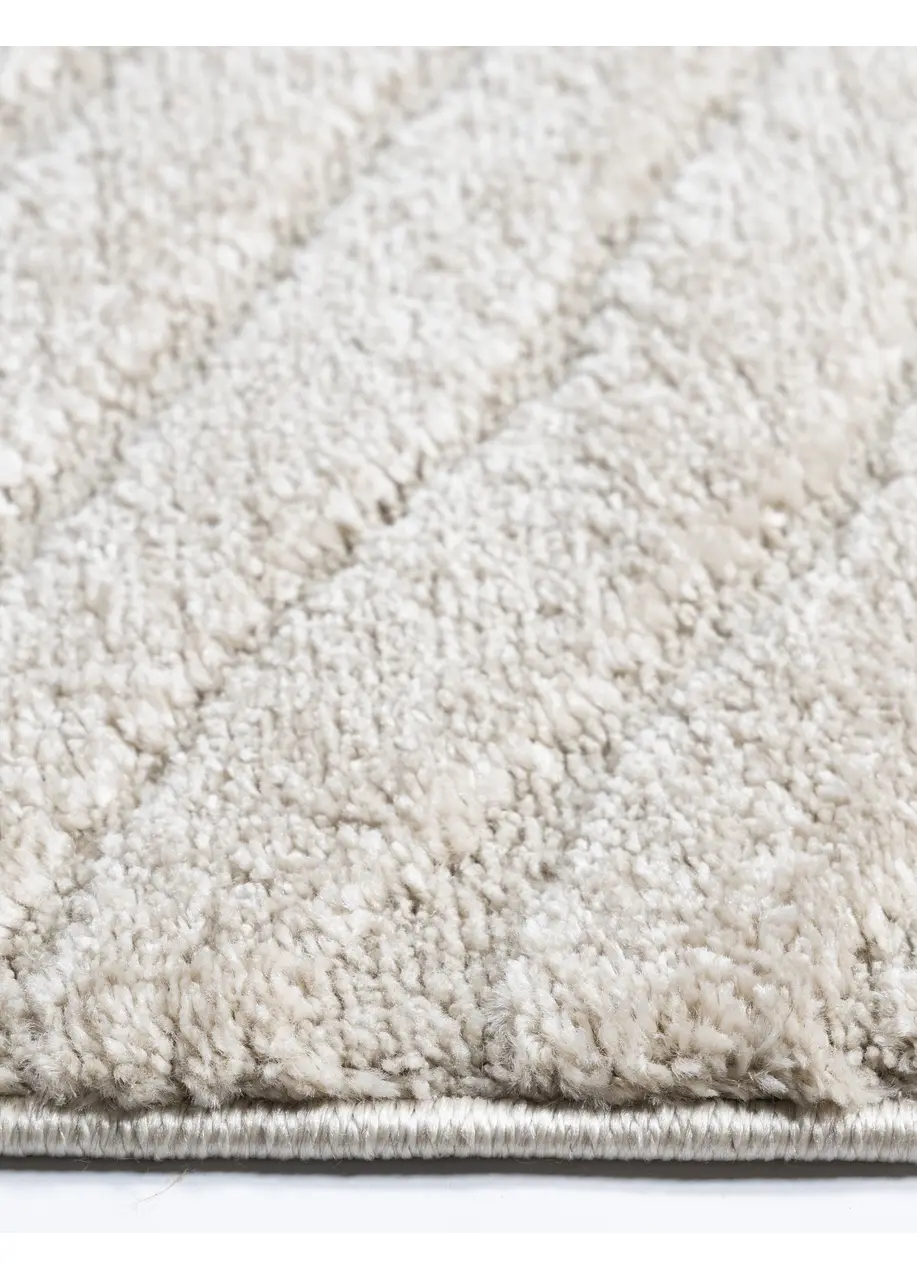 Tapete Texturizado Beige con Líneas Onduladas en Relieve