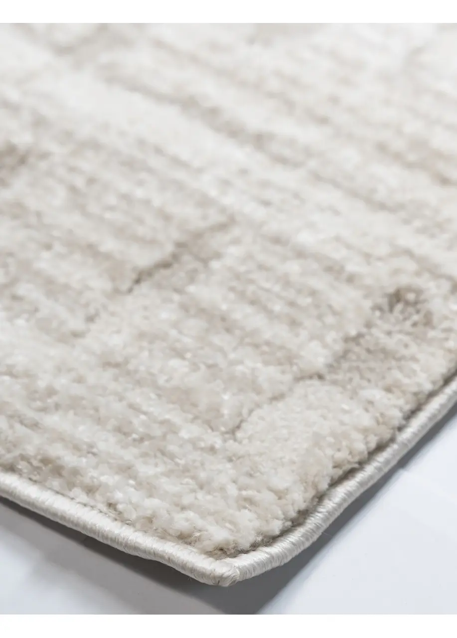 Tapete Moderno Marfil con Rayado Fino y Trazos en Beige