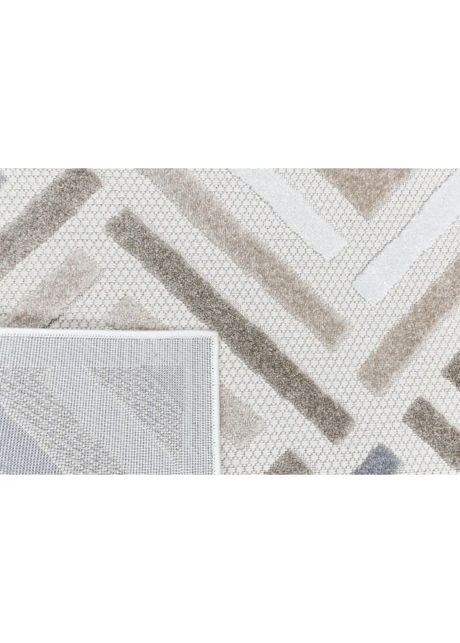 Tapete Texturizado Beige con Rombos en Gris y Taupe