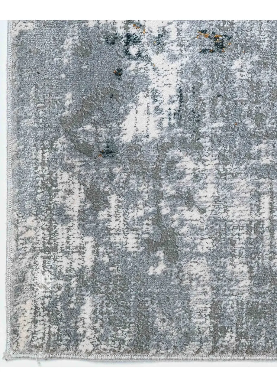 Tapete Abstracto Gris con Ondas y Destellos en Dorado
