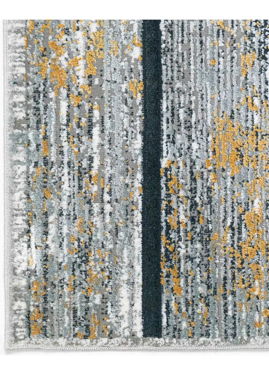 Tapete Moderno Gris con Trazo Orgánico en Negro