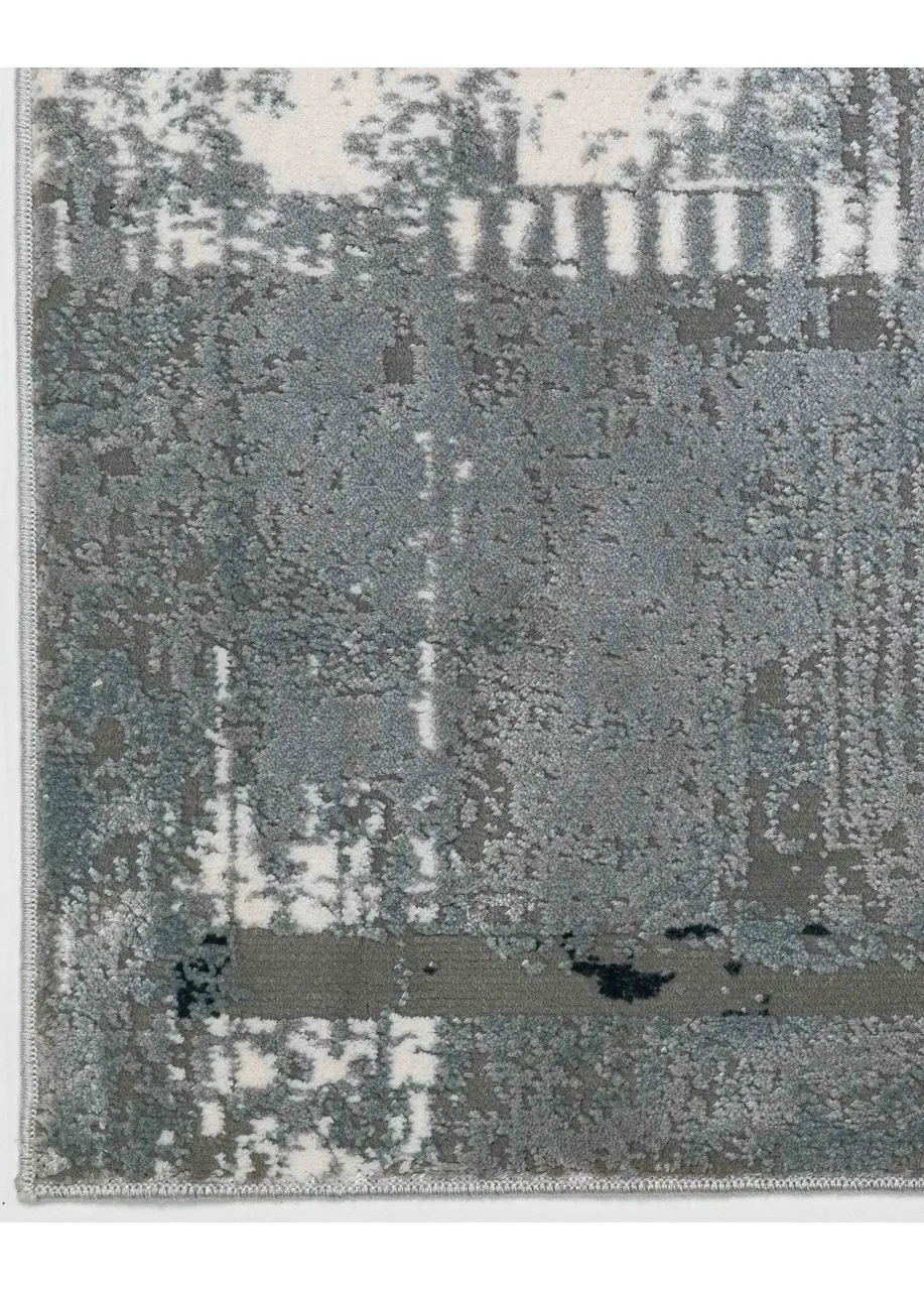 Tapete Abstracto Gris con Bloques Rayados en Carbón