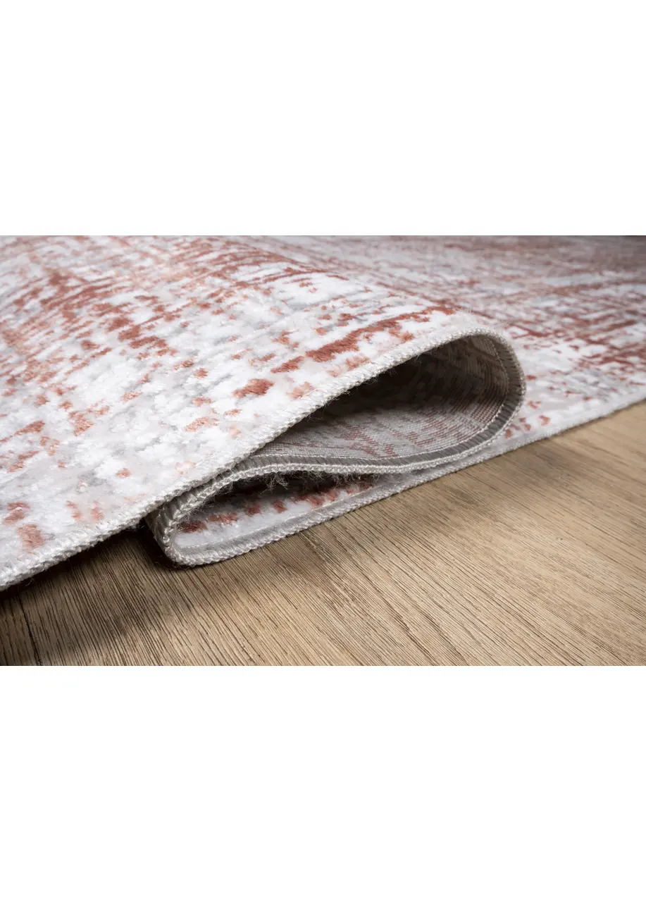 Tapete Moderno Blanco con Trama Cruzada en Coral