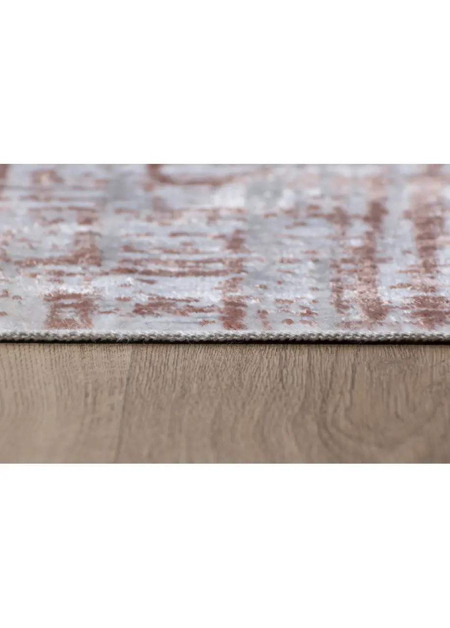 Tapete Moderno Blanco con Trama Cruzada en Coral